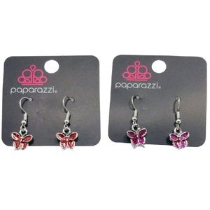 Enamel Butterfly Sparkle Fashion Dangle Earrings NEW